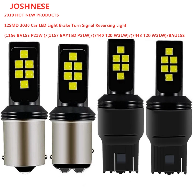 

2PCS TOP A 1156 P21W BA15S 1157 P21/5W BAY15D T20 7440 W21/5W 7443 BAU15S Cree Chips Auto Brake Light Bulb LED Car Backup Light