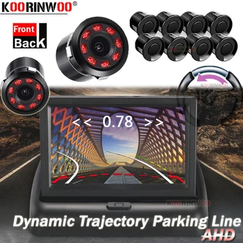 

Koorinwoo Parktronic 8 Car Parking Sensor Radars 22mm Alarm Front Camera Reversing Dynamic Trajectory Camera Parking Screen Fold