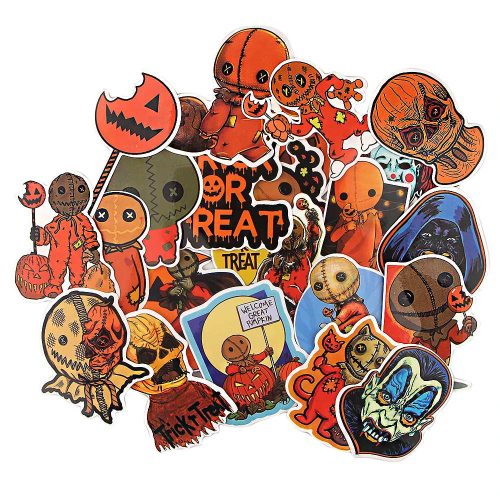 

LX388 22PCS/set Horror Movie Stickers Home Decor for Luggage Laptop Phone Case Waterproof Graffiti Stickers Halloween Kids Gifts