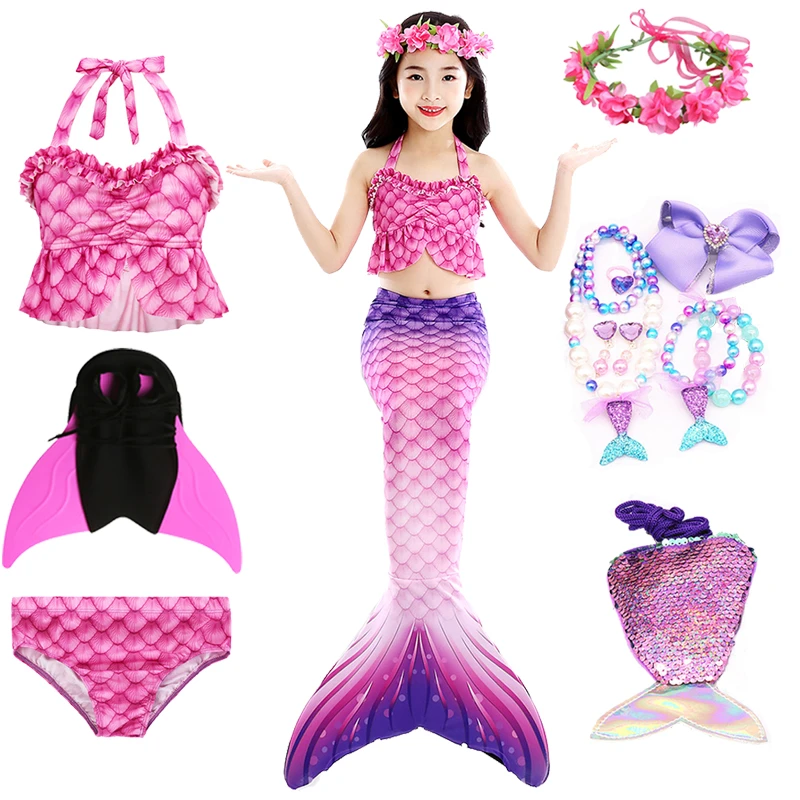 Trajes De Baño Para Niñas CHICPIG Juego De Colas De Sirena Para