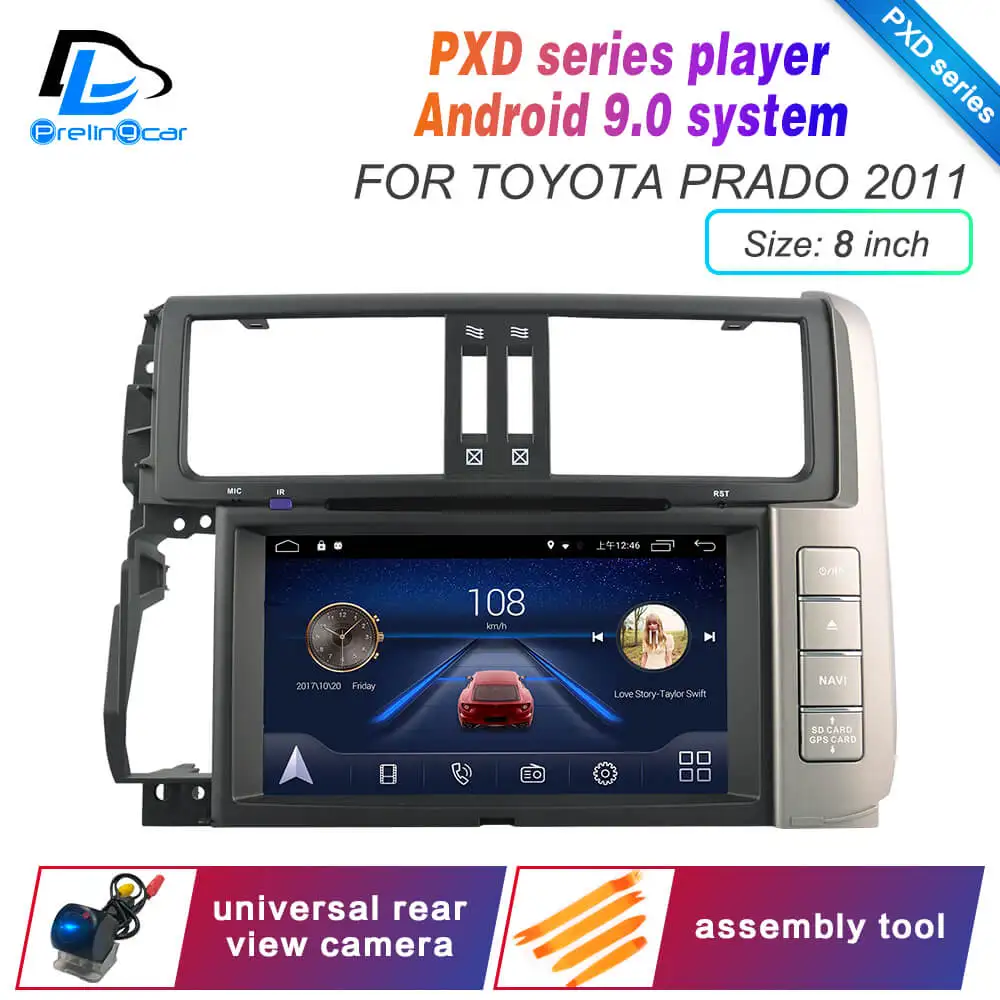 Android 9,0 DSP 4G Lte мультимедийный dvd-плеер для TOYOTA Prado LAND Crusier подголовник монитор Радио Стерео навигационная система - Цвет: PXD 2011 prado