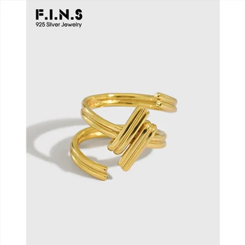 

F.I.N.S 2020 NEW Unique Spiral 100% 925 Sterling Silver Rings for Women Silver Ring 925 Prevent Allergy Korean Fashion Jewelry