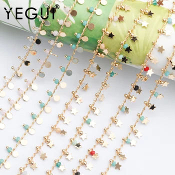 

YEGUI C130,jewelry accessories,beads chain,18k gold plated,0.3 microns,jewelry making,diy bracelet necklace,hand made,1m/lot