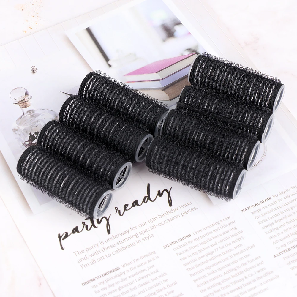 Black Large Self Grip Hair Rollers Pro Salon Hairdressing Curlers Professional Multi Size DIY hair styling tool,hair curling tools