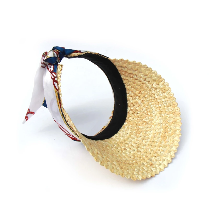 Дизайн, пляжные шляпы с большим бантом для женщин, модный шарф, лента, солнцезащитные кепки, женские летние соломенные шляпы с козырьком, пустые верхние шапки