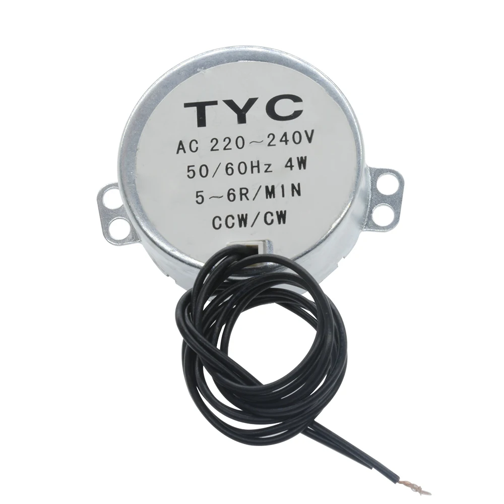 TYC-50 AC 220V 50/60Hz синхронный двигатель 5-6 об/мин CW по и против часовой стрелки 4W 10 мм