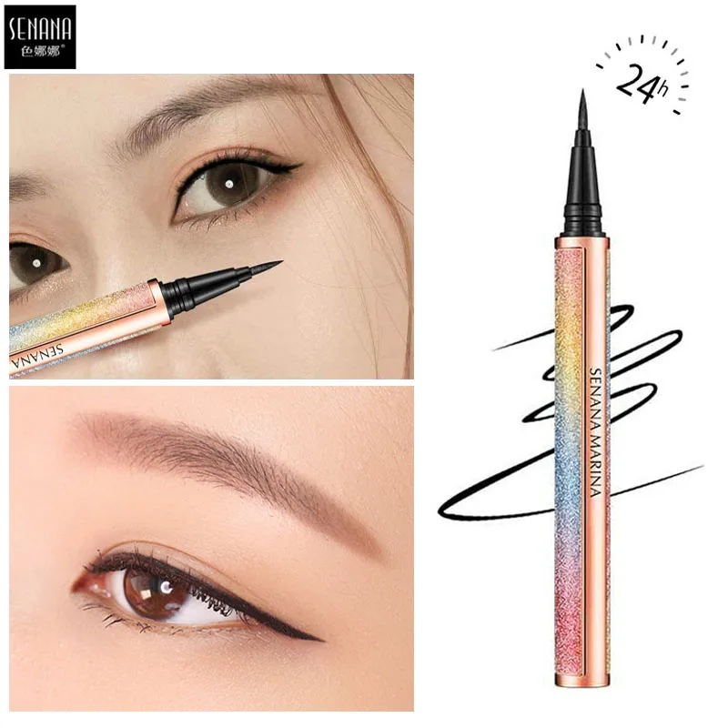 SENANA Black Eyeliner Quick-drying Sweat-resistant Waterproof Eye Liner Pencil Long-lasting Easy to Wear Liquid Eyeliner Makeup SENANA Black Eyeliner Quick-drying Sweat-resistant Waterproof Eye Liner Pencil Long-lasting Easy to Wear Liquid Eyeliner Makeup
