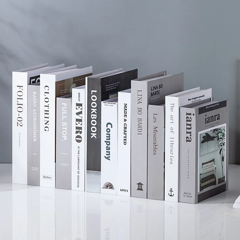 12-200 Creative Modeling Adornment Props Modern Fake Books Simulation Books Living Room TV Cabinet Books Furnishing Accessories