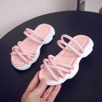 

2020 New Kids Flat Sandals Girls Fashion Sandals Summer Shoes Children Princess Shoes Casual Sandals Size 26-36