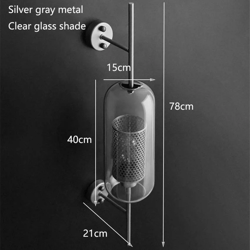 Промышленный Ретро Стеклянные Настенные светильники металлическая сетка Творческий Лофт Кухня ресторан спальня гостиная лестничный коридор бра, настенные светильники - Цвет абажура: show as the picture