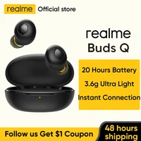 realme Earphones BudsQ TWS Ture Wireless Bluetooth 5.0 Open-up Auto Connection 20h Battery Life Charging Box Ultra Light 3.6g
