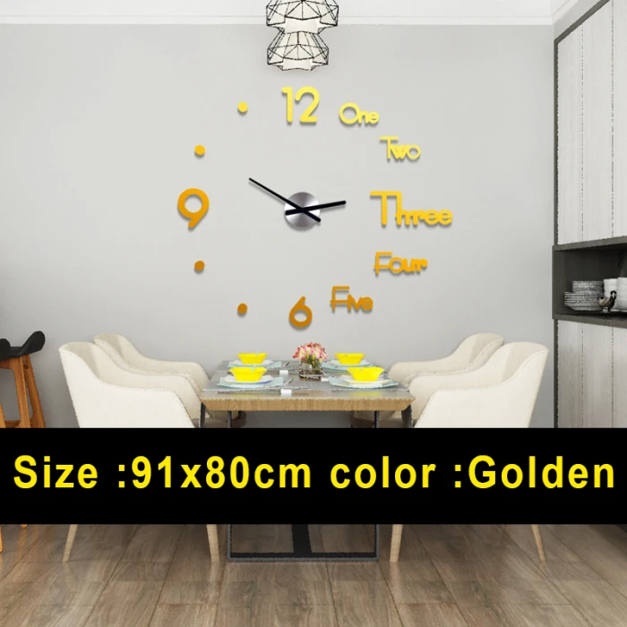 Узор Роскошные креативные DIY большие настенные часы 3D настенные наклейки современный дизайн декоративные для украшения дома P666
