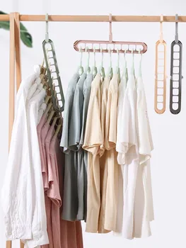 

Multifunctional Mrosaa 9 Holes Rotatable Clothing Tie Hanger Hook Balcony Coat Hangers Plastic Wardrobe Storage Rack for Underwe