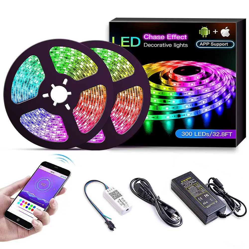 

Manufacturers Direct Selling LED Strip 5050RGB 12V10 M Epoxy Waterproof Bluetooth Controller with 5A Power Supply