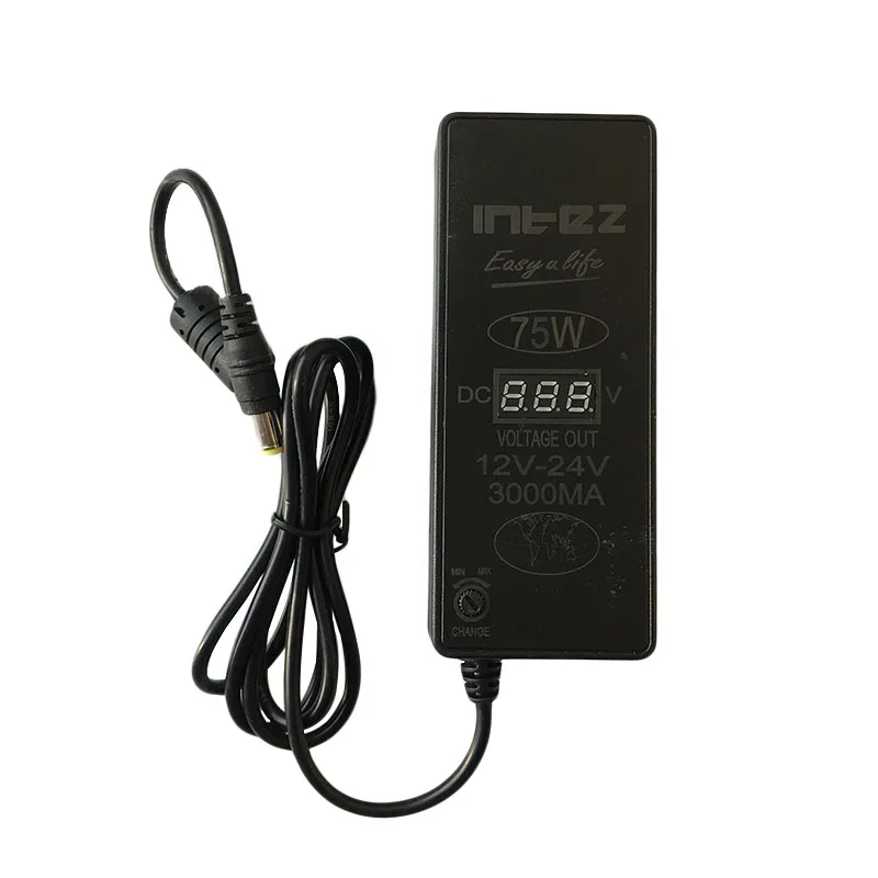 

Adjustable Liquid Crystal Digital Display Computer Power Supply Laptop Adaptor Charger DC 12-24V 75W No Power Cord
