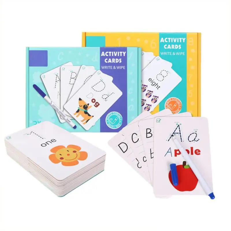 

Kids Erasable Practice Handwritten Cards Jigsaw Puzzle Special Match Pencil Set for Red Exercise Book Children Education Toys