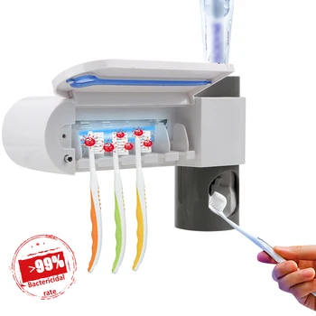 

1Pcs Toothpaste Dispenser Toothbrush Holder Automatic Toothpaste Squeezers UV Toothbrush Sterilizer 3 in 1 Home Bathroom Set