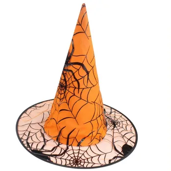 

Children Adults Double Layer Spider Witch Hat Top Wizard Hats Halloween Cosplay Costume Props Party Dress Supplies