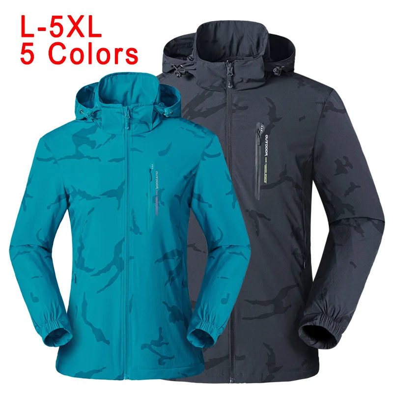 L-5XL для женщин и мужчин, ветронепроницаемые камуфляжные походные куртки, водонепроницаемая ветровка для кемпинга, походов, пальто для рыбалки, альпинизма