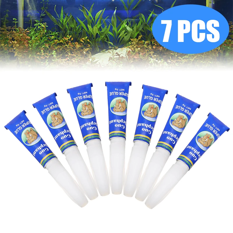 Pegamento instantáneo de musgo para acuario, 7 Uds., corales y plantas de agua Frags, pegamento fijo de musgo, suministros multiusos hechos a mano