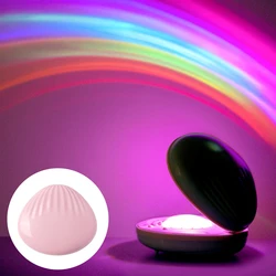Lampe de Projection en forme d'arc en ciel pour enfants, projecteur de coquille, lumière de nuit créative, colorée, pour atmosphère, salon, chambre à coucher, décoration, cadeaux pour enfants 