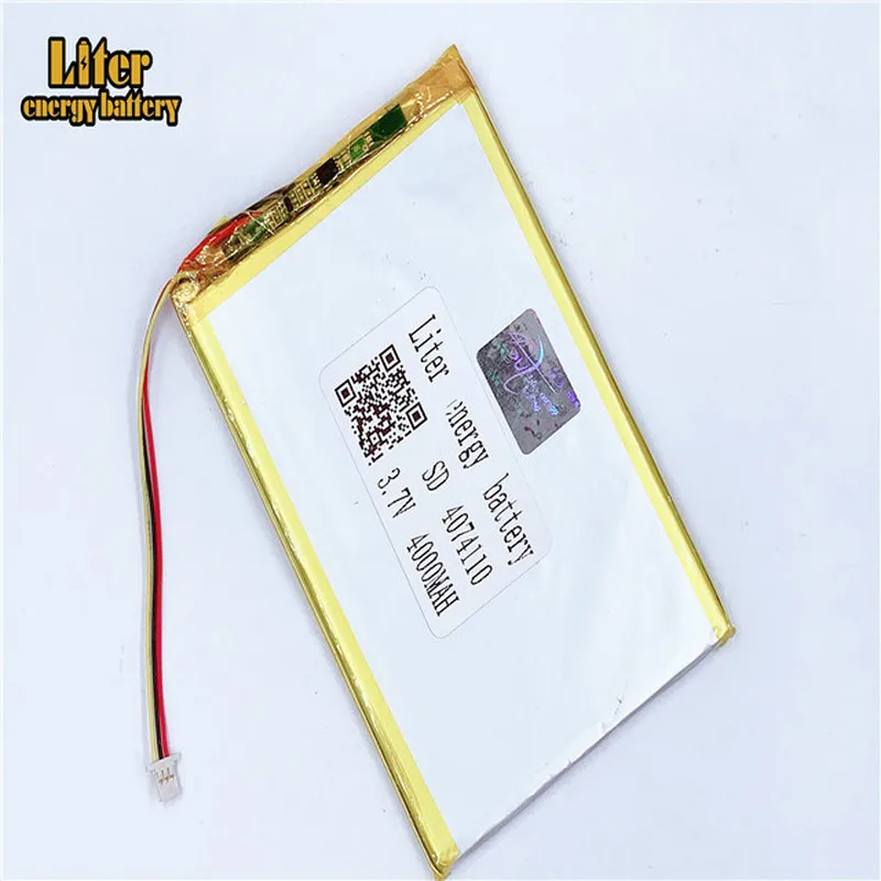 Разъем 1,0-3 P 4074110 4075110 3,7 V 4000mah планшетный ПК 7 дюймов MP4 MP5 lipo аккумулятор в аккумуляторных батареях с полной емкостью