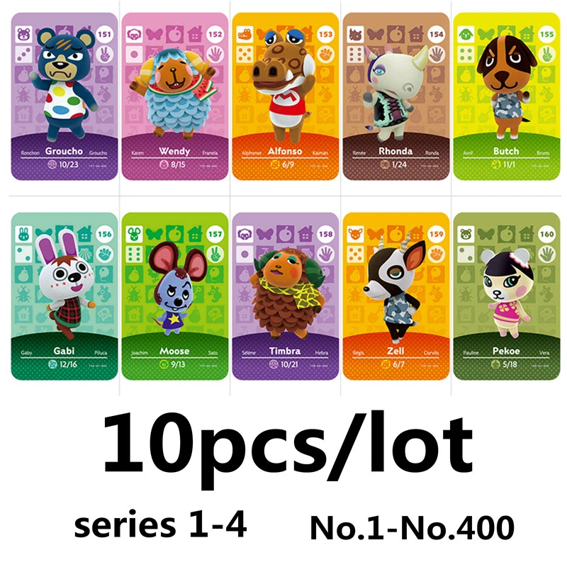 10 шт./лот карты Amiibo для пересекающихся животных новые горизонты NS games Amibo Switch/lite