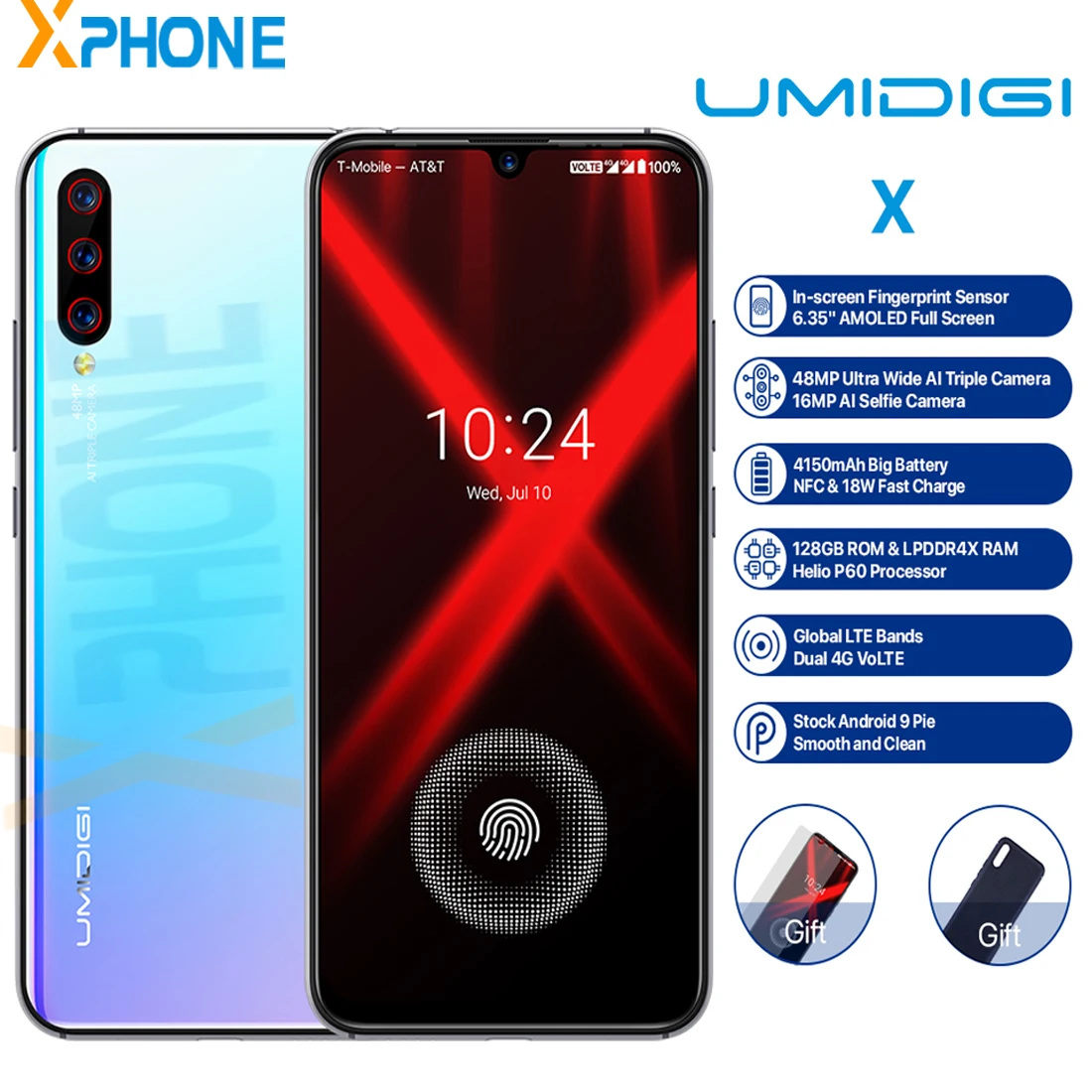 UMIDIGI X смартфон с 6 35 дюймовым дисплеем восьмиядерным процессором ОЗУ 4 Гб ПЗУ 128 ГБ