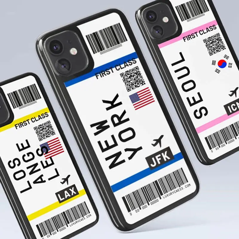 Милый чехол для телефона с билетом на самолет iPhone 11Pro Max 7 8 Plus X XR XS буквенным