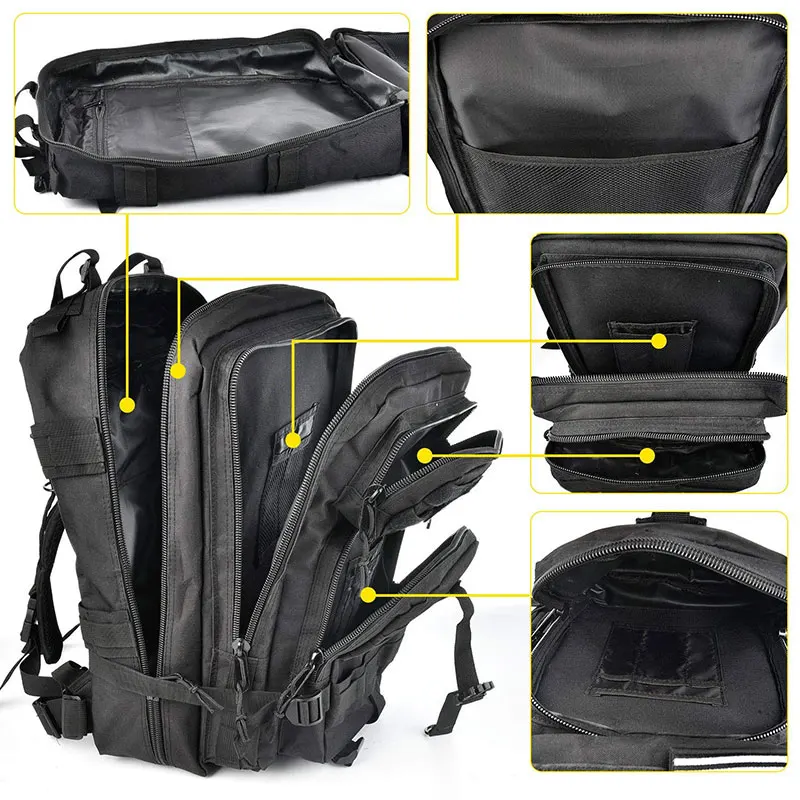 

35L Capacity Men Army Military Tactical Large Backpack Waterproof Outdoor Sport Hiking Camping Hunting 3D Rucksack Bags For Men