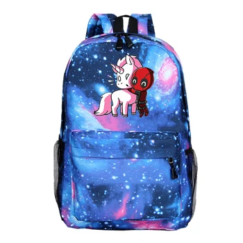 

New Deadpool Cartoon Backpacks Teenager School Bags Galaxy Backpack Sac A Dos Galaxy Mochila Casual Laptop Travel Daily Bags