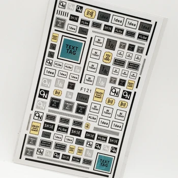 

2pcs 3D Stickers for Nails Black Letter Square Nail Sticker Foil Nail Art Decorations Manicure Accessories Tips Decoraciones