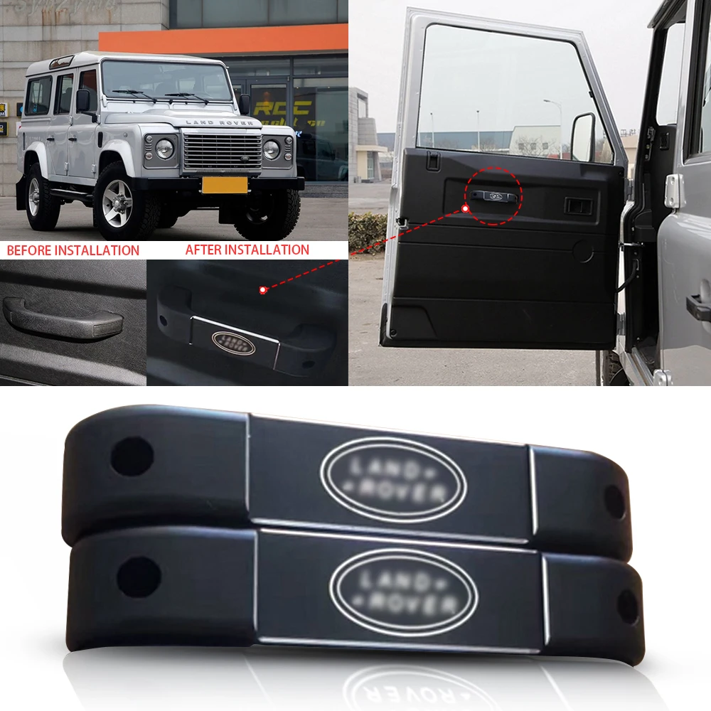 ABS Glossy Black Style Exterior Door Handle Bowl Cover Protector For Land  Rover Defender 90/110