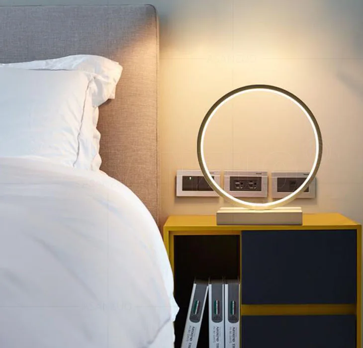 Modern Table Lamp Aluminum LED bedroom reading lamp Minimalist Type 8/circle nighstand lamp LED Bedside Lamp