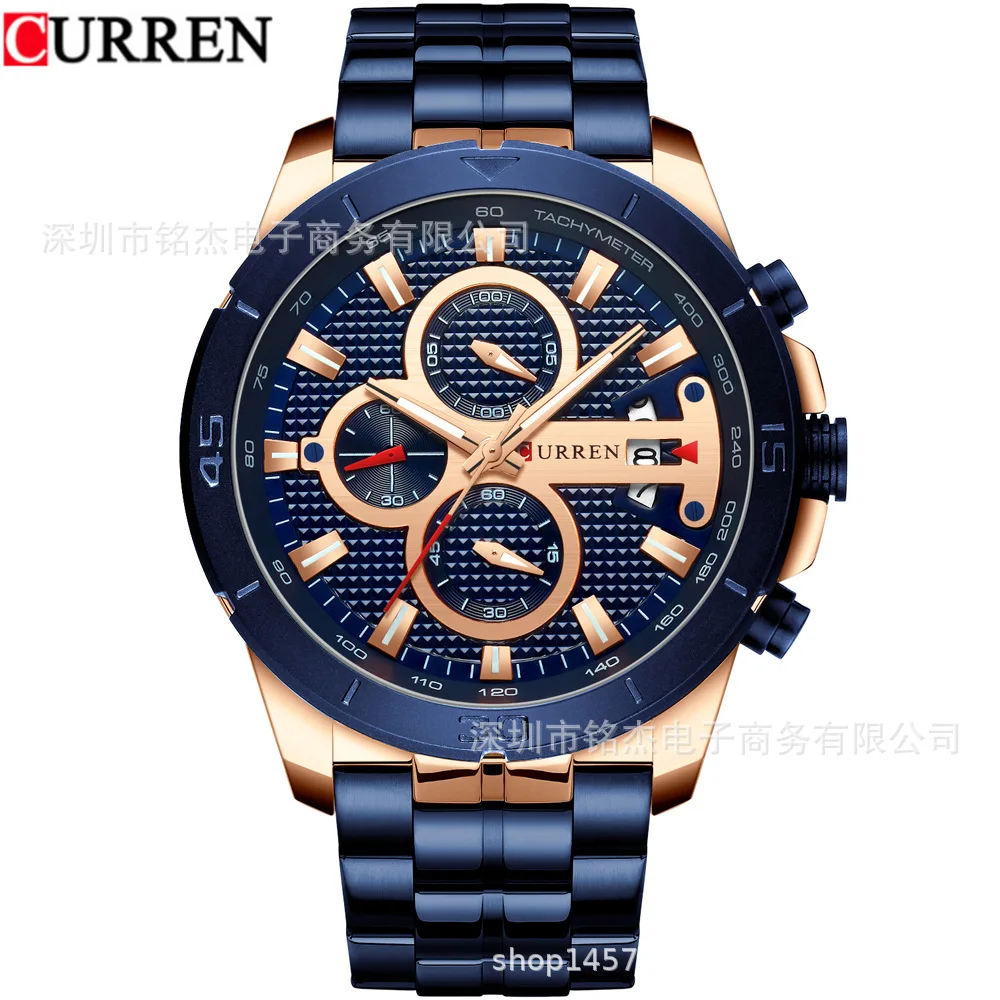 

Curren Karui En 8337 Fashion Men Waterproof Quartz Watch Multi-functional Six-pin Men Steel Watch MEN'S Watch