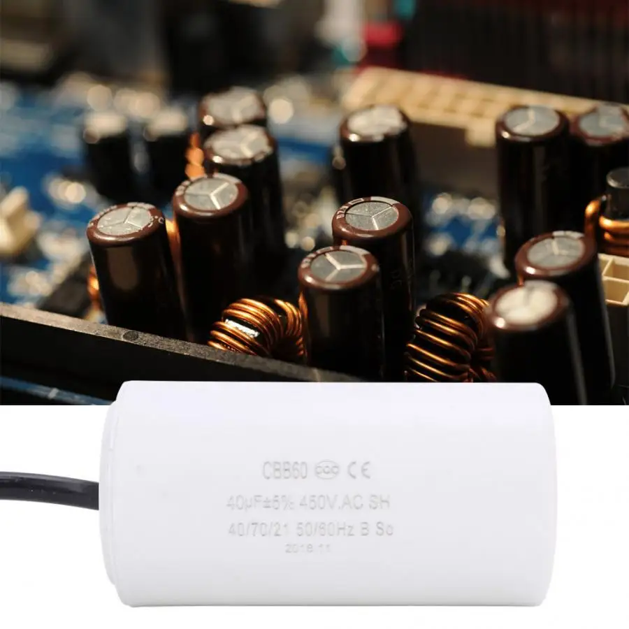 

Power inductor CBB60 Capacitor Starting Condenser Condenser Microfarad Condenser Machine Working Condenser 450V 40uF