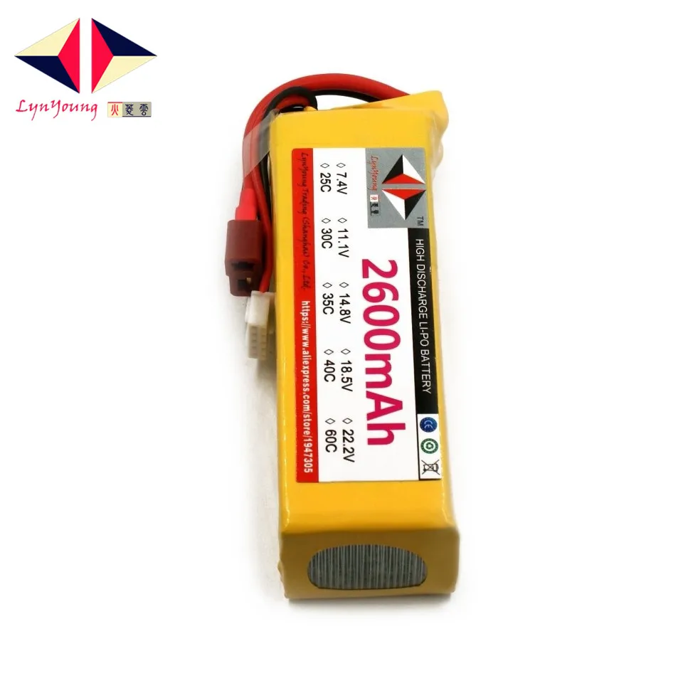 Аккумулятор 14 8 в 2600 мАч 25C 30C 35C 40C 60C 4S Lipo для радиоуправляемой лодки автомобиля