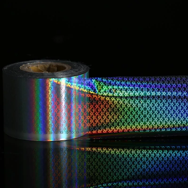 Preise 4cm * 120m Holographische Nagel Folie Fisch skala Marmor Blumen Serie Maniküre DIY Dekorationen Nail art Transfer Nagel aufkleber 1 Rolle