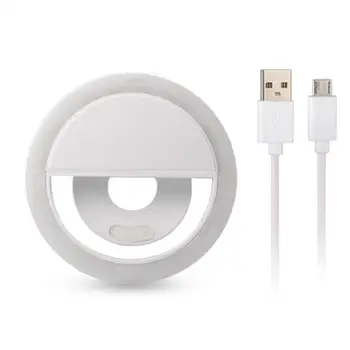

Universal Beauty Photo Rechargeable Self Artifact LED Ring Fill Night Flash Light Clip For Smartphone Self-timer Beauty Light
