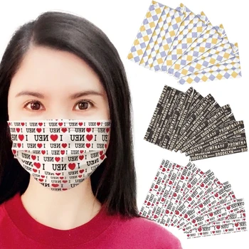 

50PCs/20PCs Anti-fog Mouth Mask Adult Personality Protective Mouth Mask Three-layer Breathable adult Geometric Mask