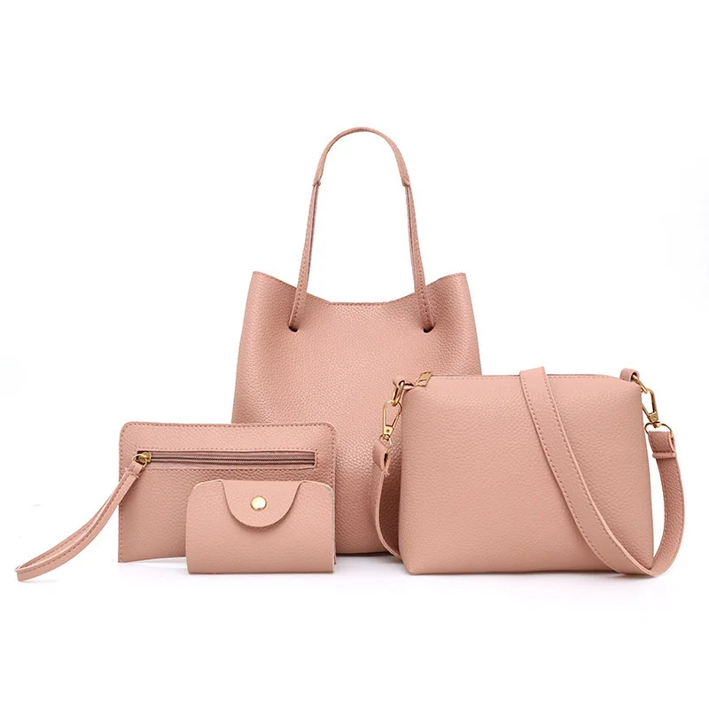 

2019 New Style Embossed Leather Handbag Korean-style Versatile Shoulder Bag Four-piece Set Different Size Bags WOMEN'S Bag