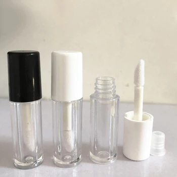 

10pcs/lot 1.3ml White/Black Empty Transparent PE Lip Gloss Tubes Plastic Lip Balm Tube Lipstick Mini Sample Cosmetic Container