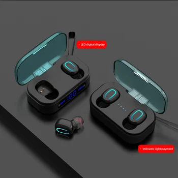 

T20 Wireless Bluetooth 5.0 Earbuds TWS Stereo Noise Reduction Call LED Display Mini Earphones with Charging Case QJY99