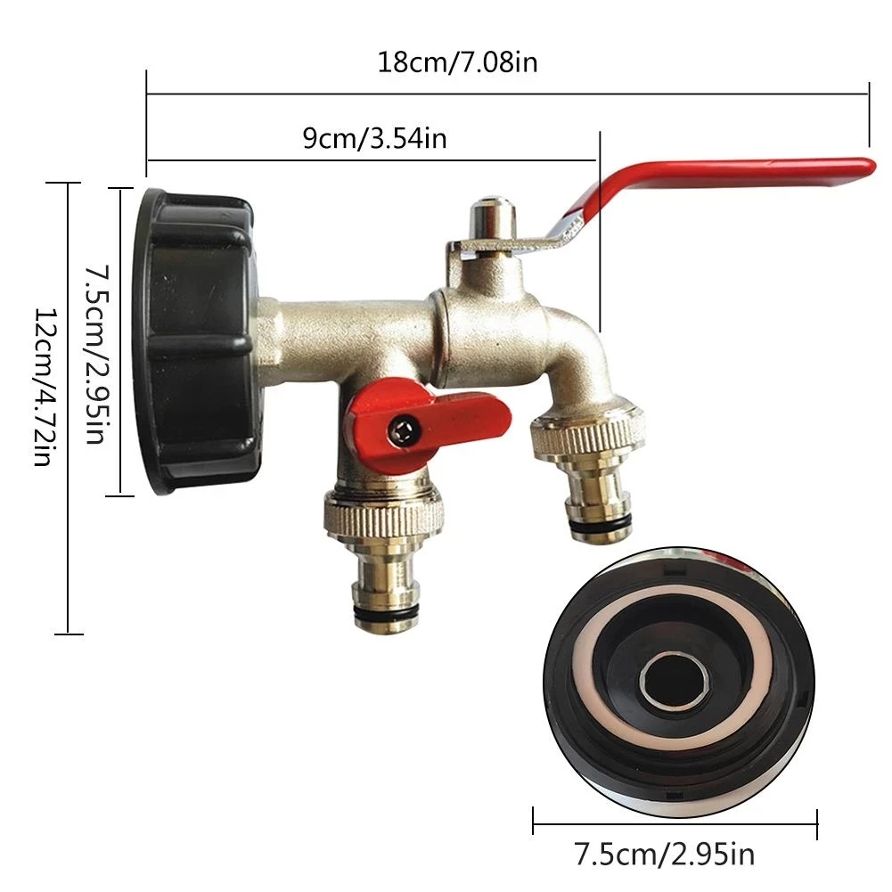 IBC Tank Tap Adapter IBC Tank Thread Faucet With 1 Tube And 2 Curved Connectors Home Garden Irrigation Water Connector Suit solar drip watering kit Watering & Irrigation Kits