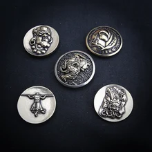 

Brass white copper great sage God of wealth decorative cloth buckle retro screw cloth buckle leather art leather carving DIY