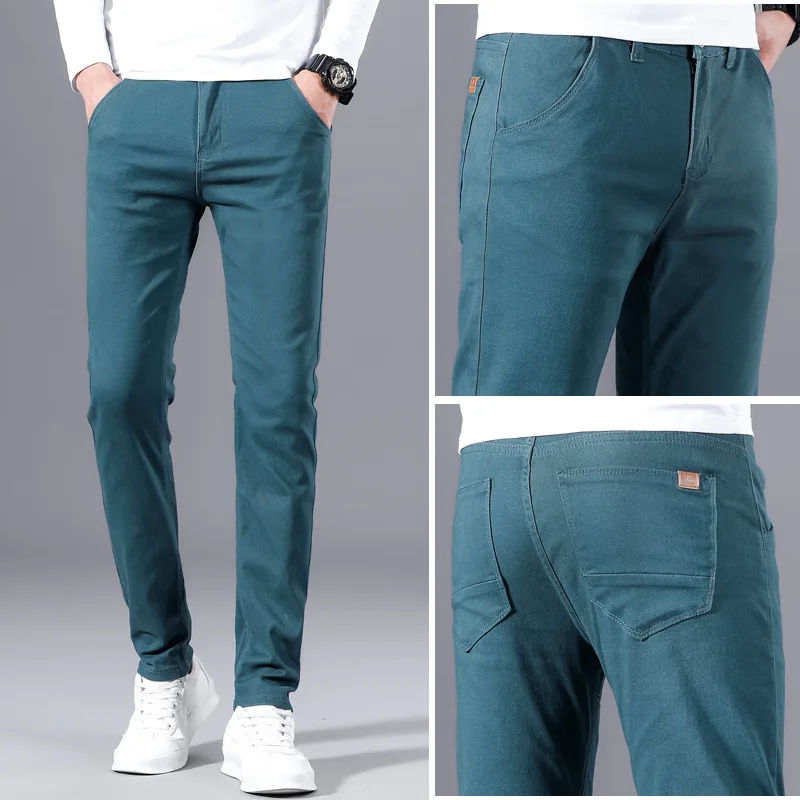 Men's Trousers Spring Autumn Casual Pants Sports Slimming 2021 New Straight Tube Small Leg 28-38 Men | Мужская одежда