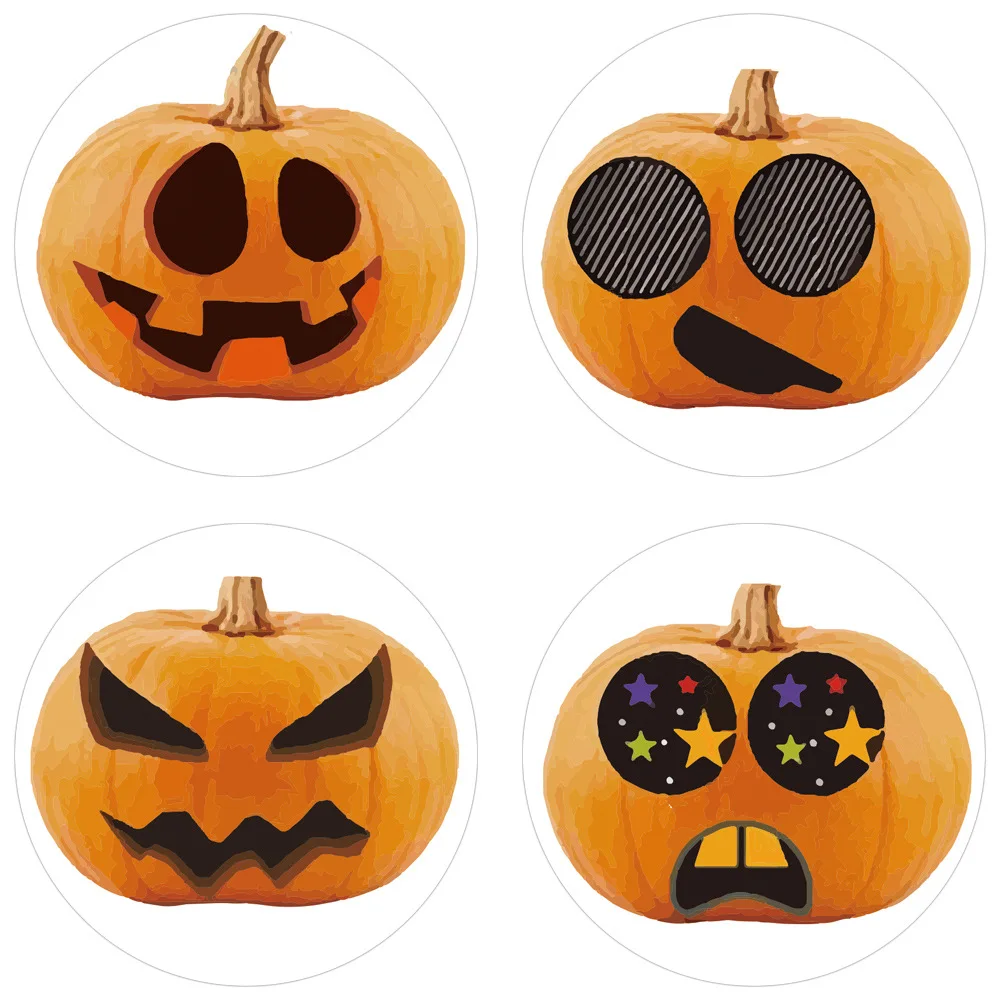 50–500 Stück Halloween-Aufkleber, rund, selbstklebend, Etikett, Papier, Süßigkeiten, Taschen, Aufkleber, Paket, Siegel, Geschenkverpackung, Versiegelung, Basteln – Detail 20
