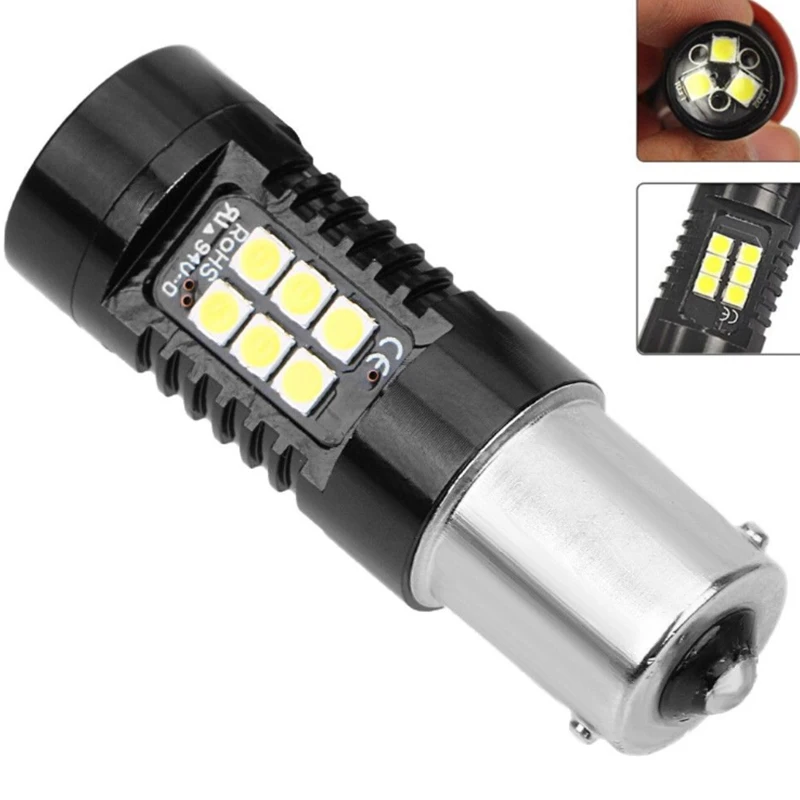 

Bright Car Brake Reverse Turn Signal Fog Lights Bulb P21W P21/5W R5W PY21W BAY15D S25 3030 1156 BA15S 21 SMD Led Light White 12V