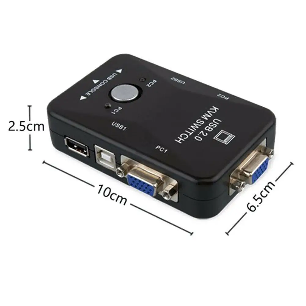 Новые USB KVM переключатель коммутатор 2 Порты и разъёмы VGA переключатель SVGA коробка USB 2,0 Мышь клавиатура 1920*1440 переключатель
