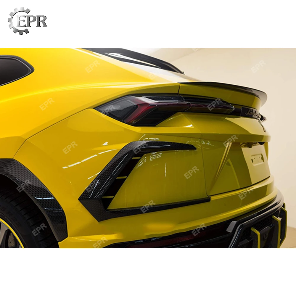 Автомобильный Топ дизайн для заднего бампера боковые обшивки для Lamborghini Urus TPC Стиль углеродного волокна задние накладки для вентиляционных отверстий Комплект кузова тюнинг URUS Racing